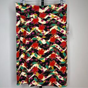 LuLaRoe XL 18/20 skirt- pencil stretch  Skirt with Red, Black, red‎ nwt Cassie